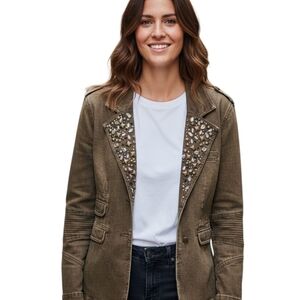 DG2 by Diane Gilman Brown Denim Jacket Size Medium